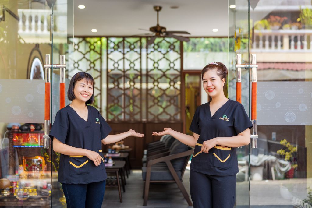 Lemon Tree Spa welcoming staff at Hoi An entrance